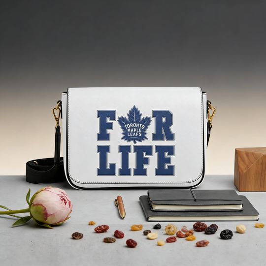 Personalized Maple Leafs Crossbody Bag, Custom Name Toronto Hockey Messenger, Unique NHL Fan Gift
