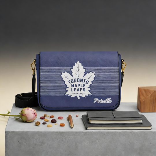 Custom Toronto Maple Leafs Messenger Bag, Personalized NHL Hockey Gift for Leafs Fans, Shoulder Crossbody Bag