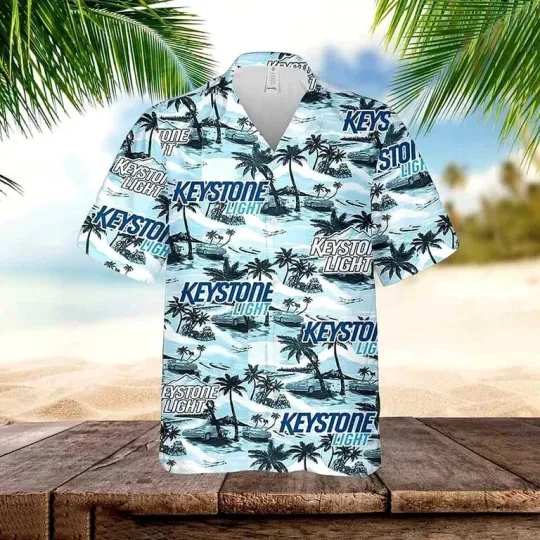 Discover Keystone Light Beer Island Pattern Hawaiian Shirt Unisex