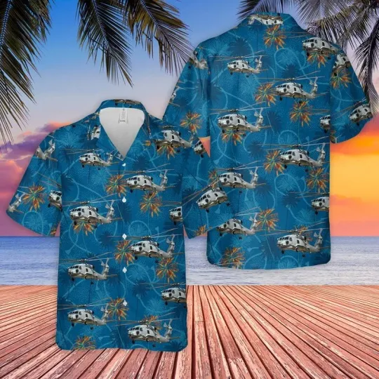 Discover US Navy Sikorsky MH-60R Seahawk Hawaiian Shirt