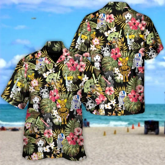 Discover Disney Star Wars Star Dogs Tropical Hawaiian Shirt Summer Beach Aloha