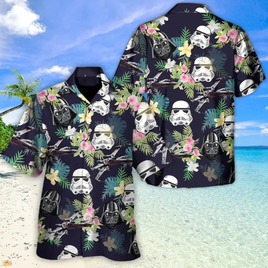 Discover Disney Star Wars Darth Vader Stormtrooper Hawaiian Shirt Summer Beach Aloha