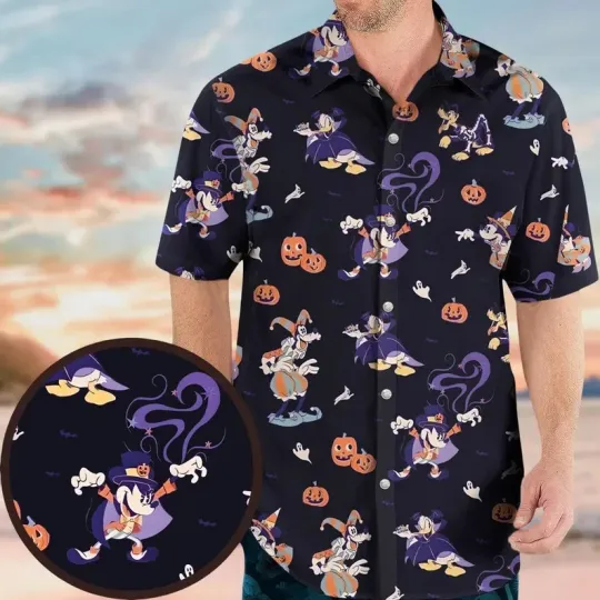 Discover Disney Mickey Mouse & Friends Spooky Season Halloween Hawaiian Shirt