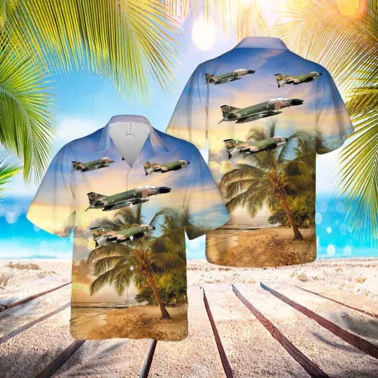 Discover US Air Force USAF McDonnell Douglas F-4C Phantom II Hawaiian Shirt