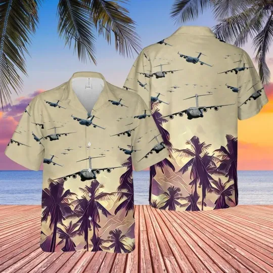 US Air Force Boeing C-17 Globemaster III Hawaiian Shirt
