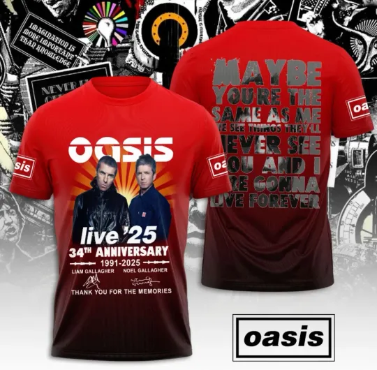 Discover Oasis1 34Th Anniversary Unisex 3D T-Shirt Fullsize Xs-5Xl