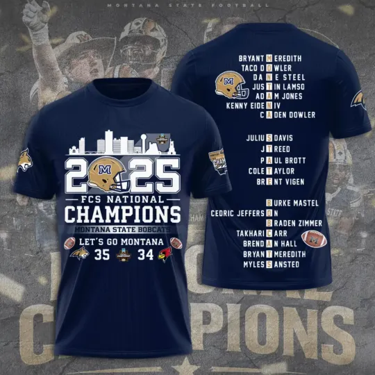 Discover Montanaa State Bobcat Football 3D Shirt S-5XL M1