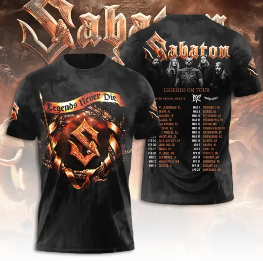 Discover Sabato-N 2026 North American Tour 3D T-Shirt Fullsize Xs-5Xl