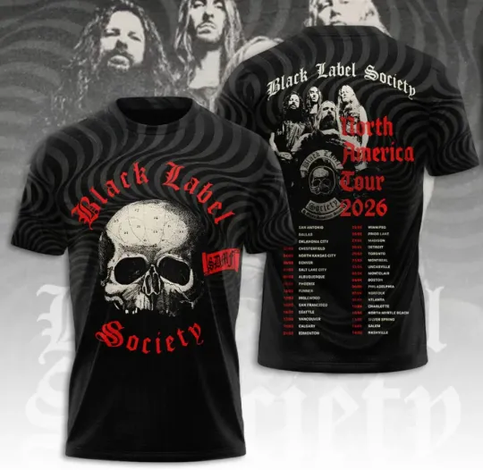Discover Black Labell Socie-Ty North American 2026 Tour 3D T-Shirt Fullsize Xs-5Xl
