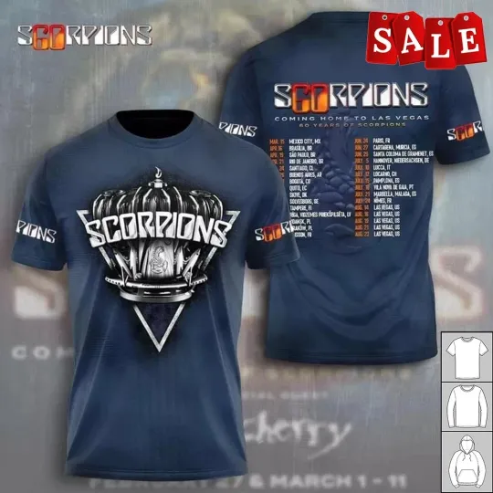 Discover New Scorpions Band 3D 2025 Gift For Fans S-6XL 3D T-shirt MO683
