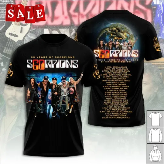 Discover New Scorpions 60th Anniversary Tour Gift For Fans S-6XL 3D T-shirt MO682