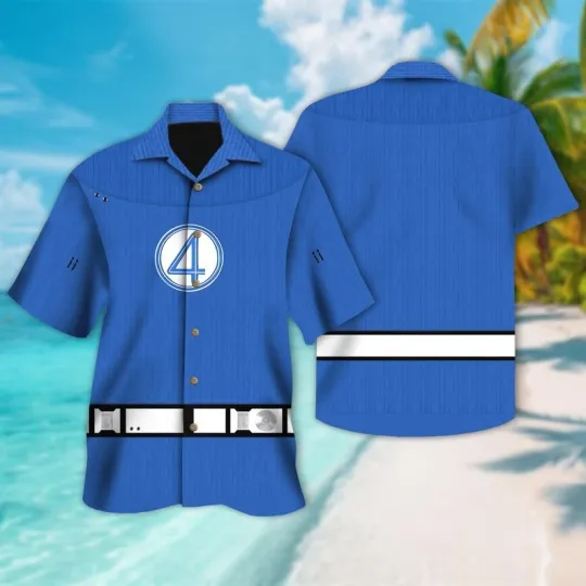 Disney Fantastic Four First Steps Reed Richards Mister Fantastic Hawaiian Shirt