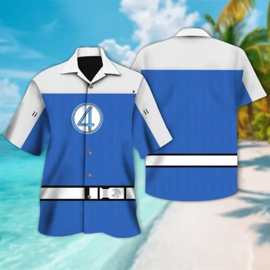 Disney Fantastic Four First Steps Johnny Storm Human Torch Hawaiian Shirt