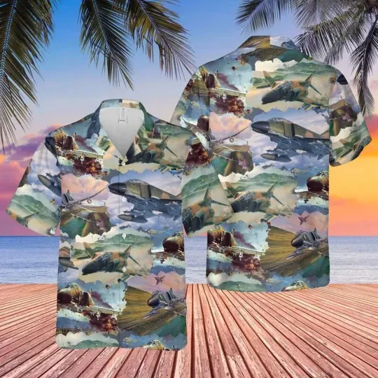 Discover Us Air Force McDonnell Douglas F 4 Phantom II Hawaiian Shirt