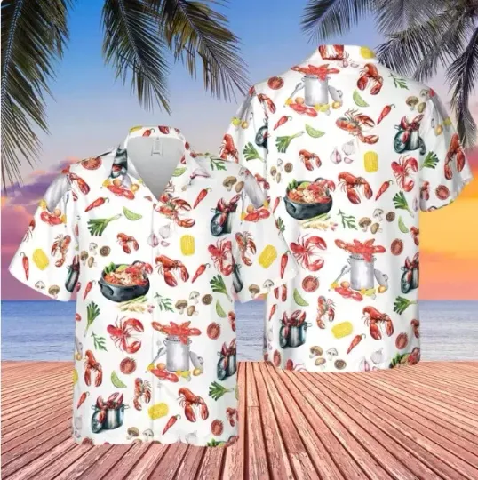 Discover Crawfish Boil Hawaiian Shirt Button-Down Unisex Adults