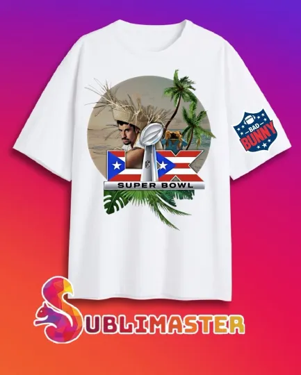 Bad Bunny Super Bowl 2026 Unisex 3D T-Shirt Short Sleeves All Sizes