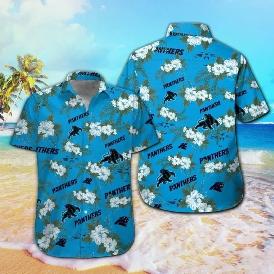Carolina Panthers Tropical Hawaiian Shirt Short Sleeve Button-Up