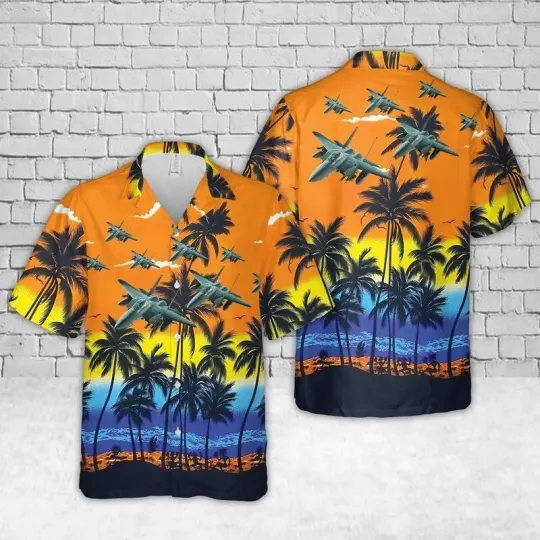 Discover US Air Force F-15 Eagle Hawaiian Shirt