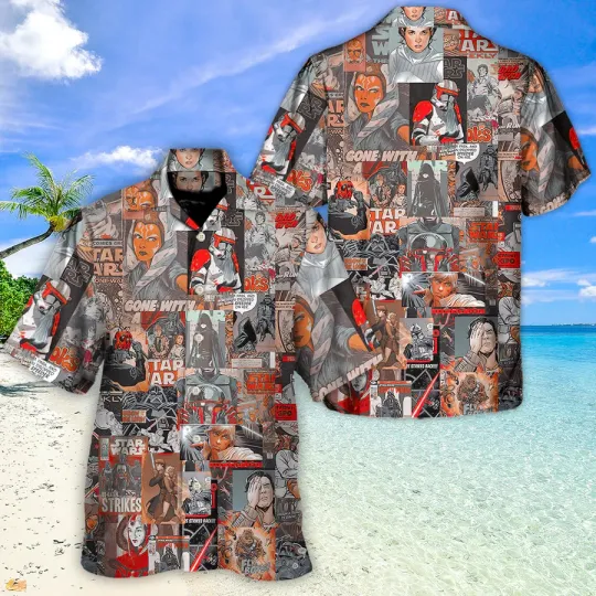 Discover Disney Star Wars Beach Starwars Comic Vintage Style Aloha Hawaiian Shirt