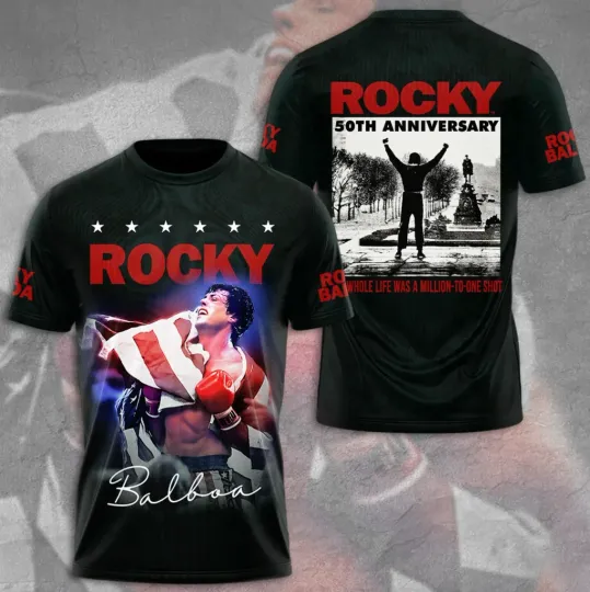 Discover Rocky 50th Anniversary 1976-2026 AOP 3D T-Shirt