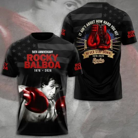 Discover Rocky 50th Anniversary 1976-2026 AOP 3D T-Shirt