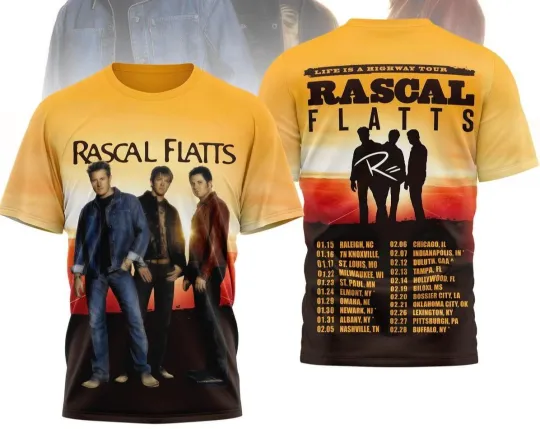 Discover Rascal Flatts Life Is A Highway Tour AOP 3D T-Shirt