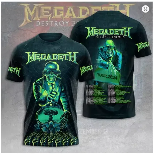 Megadeth - Destroy All Enemies Heavy Metal Dominance 3D T Shirt Unisex