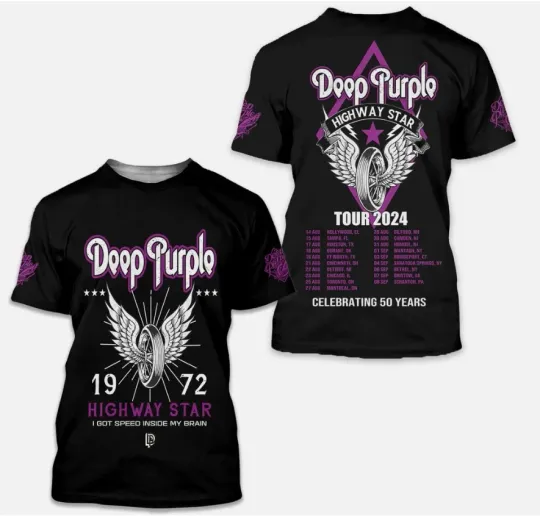 Discover Deep Purple - 2024 Tour Hot All Size Men and Women 3D Tee Shirt