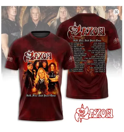 Discover Saxon Short Sleeve 3D T Shirt S to 4XL Men TP556