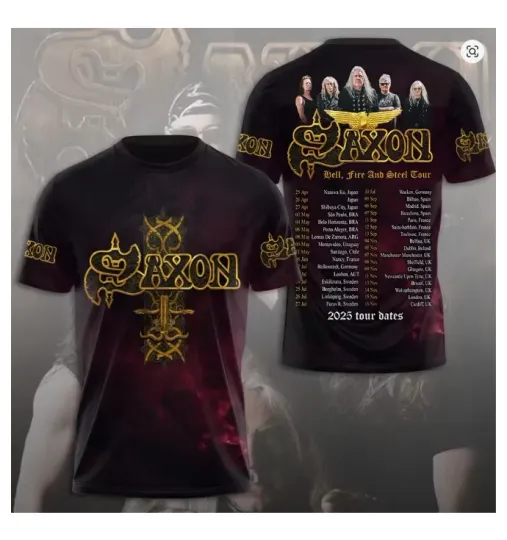 Discover Saxon Denim Leather Era 3D T Shirt Unisex Full Size TP553