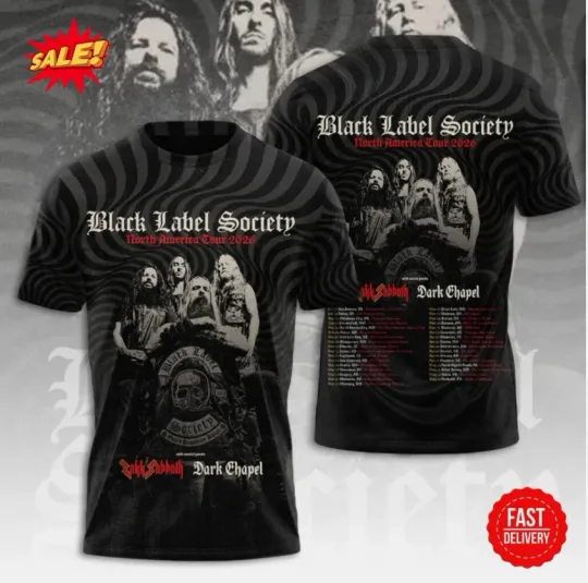 Discover Black Label Society North America Tour 2026 Tour Dates 3D Shirt