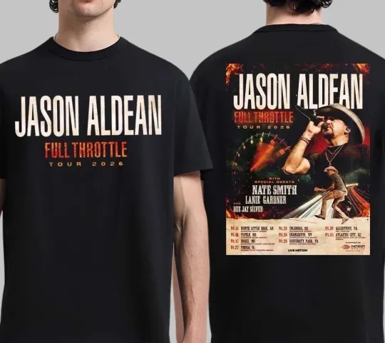 Discover New Jason Aldean Full Throttle Tour 2026 North America-2 Sides Shirt