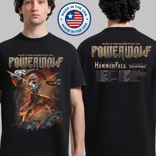 Discover Powerwolf Wake Up The Wicked Tour 2026 T-shirt