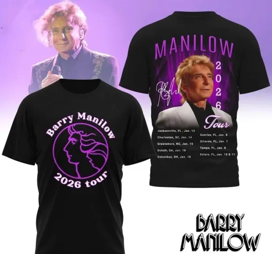 Discover Manilows 2026 Tour 3D T-Shirt