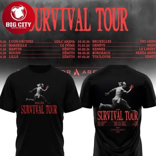 Discover Riles Survival Tour Europe 2026 Celebrating Two Sided Shirt