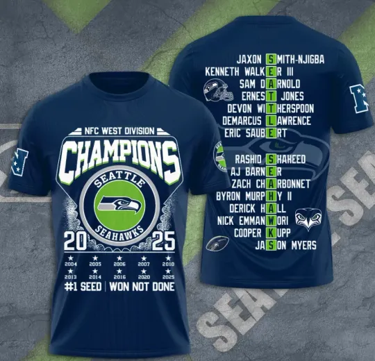 Discover Seattlee Seaha-Wk Nfc West Division 3D T-Shirt Unisex Fullsize