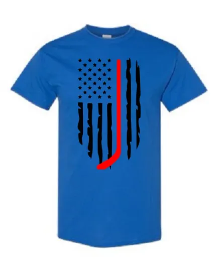 Discover USA Flag Hockey Stick Men's T-Shirt