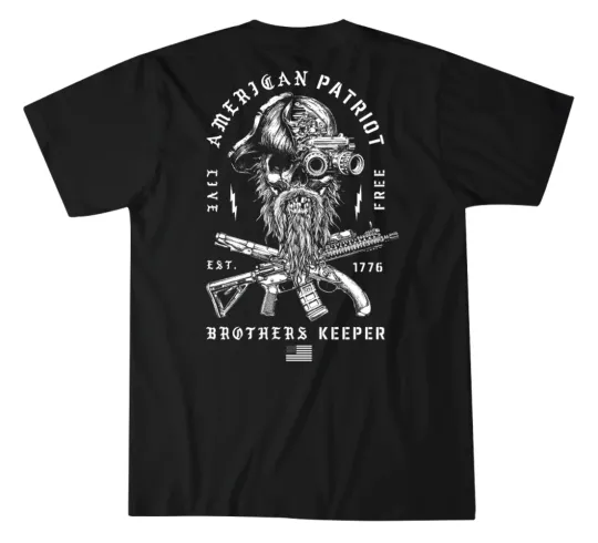 Discover Howitzer Style Men's T-Shirt Brother Keeper Military Grunt MFG Black