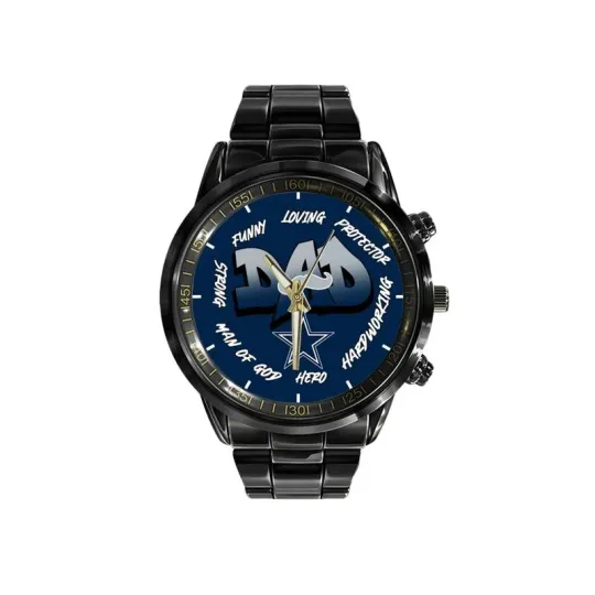 Discover Dallas Football Team Cowboyss Black Stainless Steel Watch