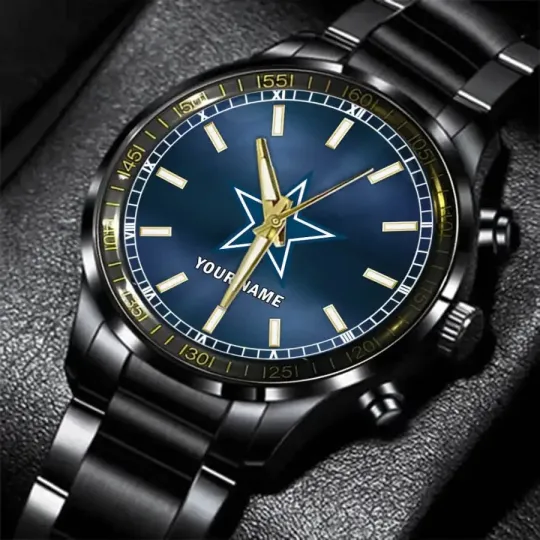 Discover Personalized Dallas Football Team Cowboyss Black Stainless Steel Watch