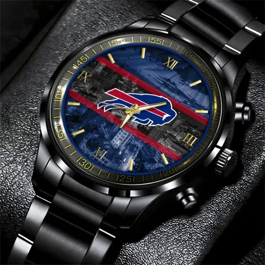 Discover Buffalo Football Team Billss Black Stainless Steel Watch