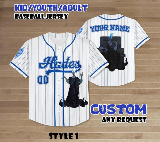 Discover Custom Disney Hercules Villains Hades Baseball Jersey, Hades Lord Of The Dead Baseball Shirt, Disneyland Family Trip