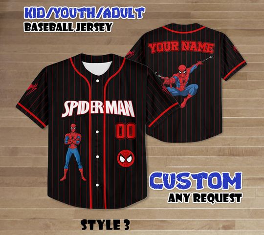 Discover Personalized Spider-man Baseball Jersey, Marvel Avengers Team Jersey Shirt, Superhero Baseball Shirt, Marvel Fan Gifts