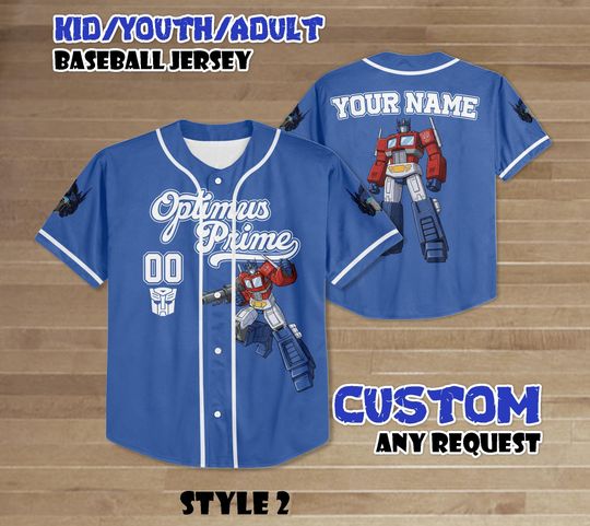 Custom Optimus Prime Baseball Jersey, Transformers Baseball Shirt, Autobots Jersey Shirt, Transformers Fan Gifts