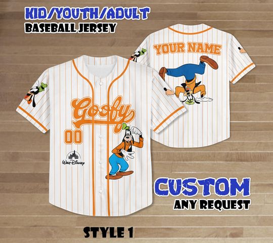 Discover Custom Goofy Dog Baseball Jersey, Disney Character Jersey, Movie Cartoon Baseball Shirt, Best Birthday Gift