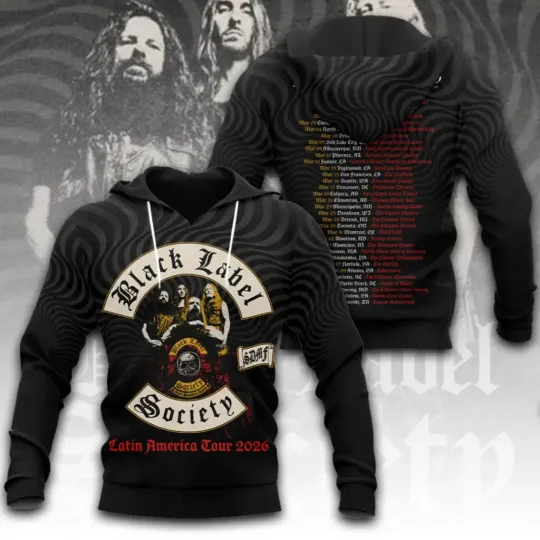 Discover Black Label Society North America Tour 2026 Tour Dates 3D Hoodie