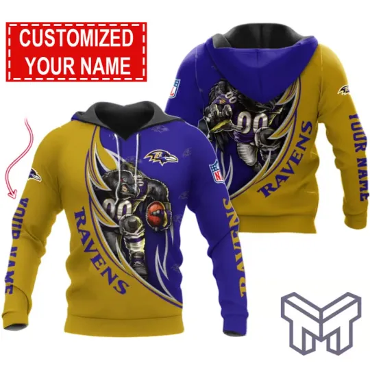 Baltimore Ravens Damn Right 3D Fan Hoodie Unisex Bold Football Fan Wear
