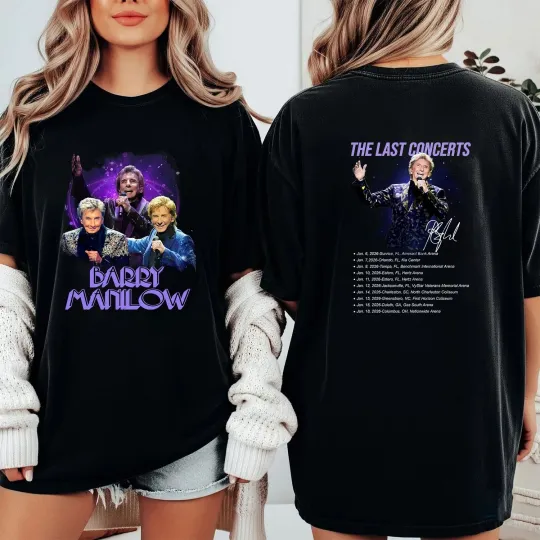Discover Manilows The Last Concert Tour 2026 Retro Music T-Shirt