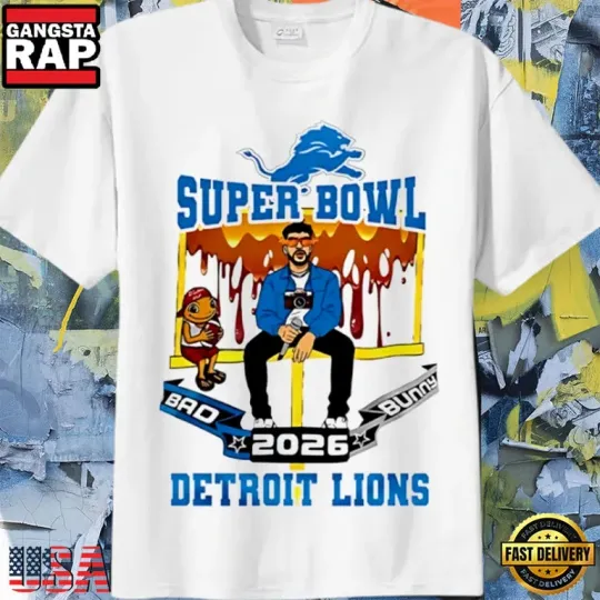 Discover Detroit Lions x Bad Bunny Super Bowl LX 2026 Shirt