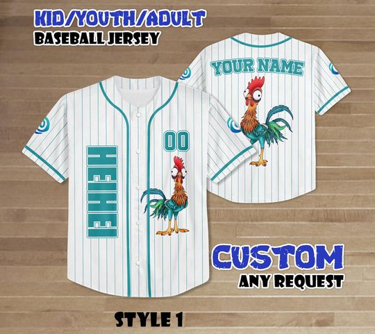 Discover Custom Disney Heihei Moana Baseball Jersey, Disney Game Day Kid Adult Jersey, Gift For Baseball Fan, Disney Princess Matching Outfit
